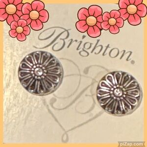 NWT ~ Brighton Silver Daisy Flower Stud Earrings